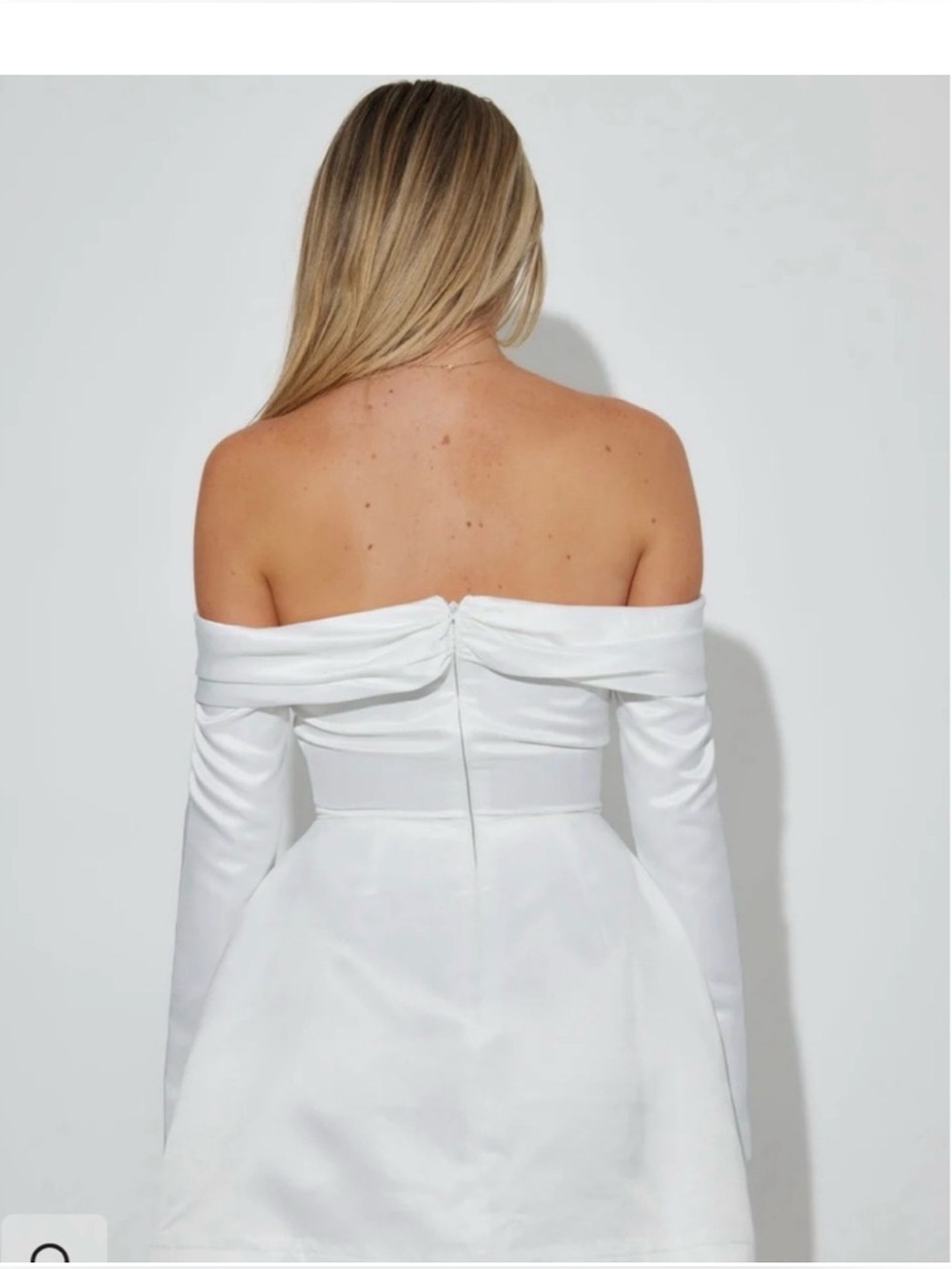Off-Shoulder White Mini Dress - Picture 8 of 8